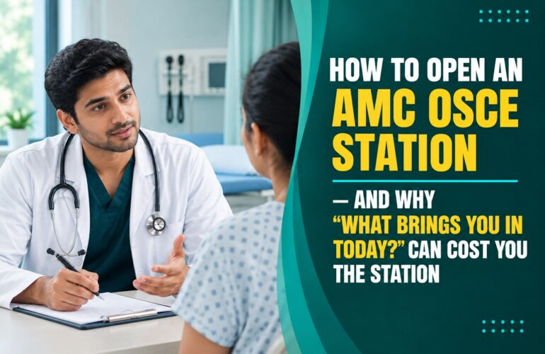 AMC OSCE exam station door — how to open a clinical station, Oyamed guide